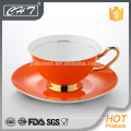 Colorful new product in 2015 fine porcelain tea cup and saucer set